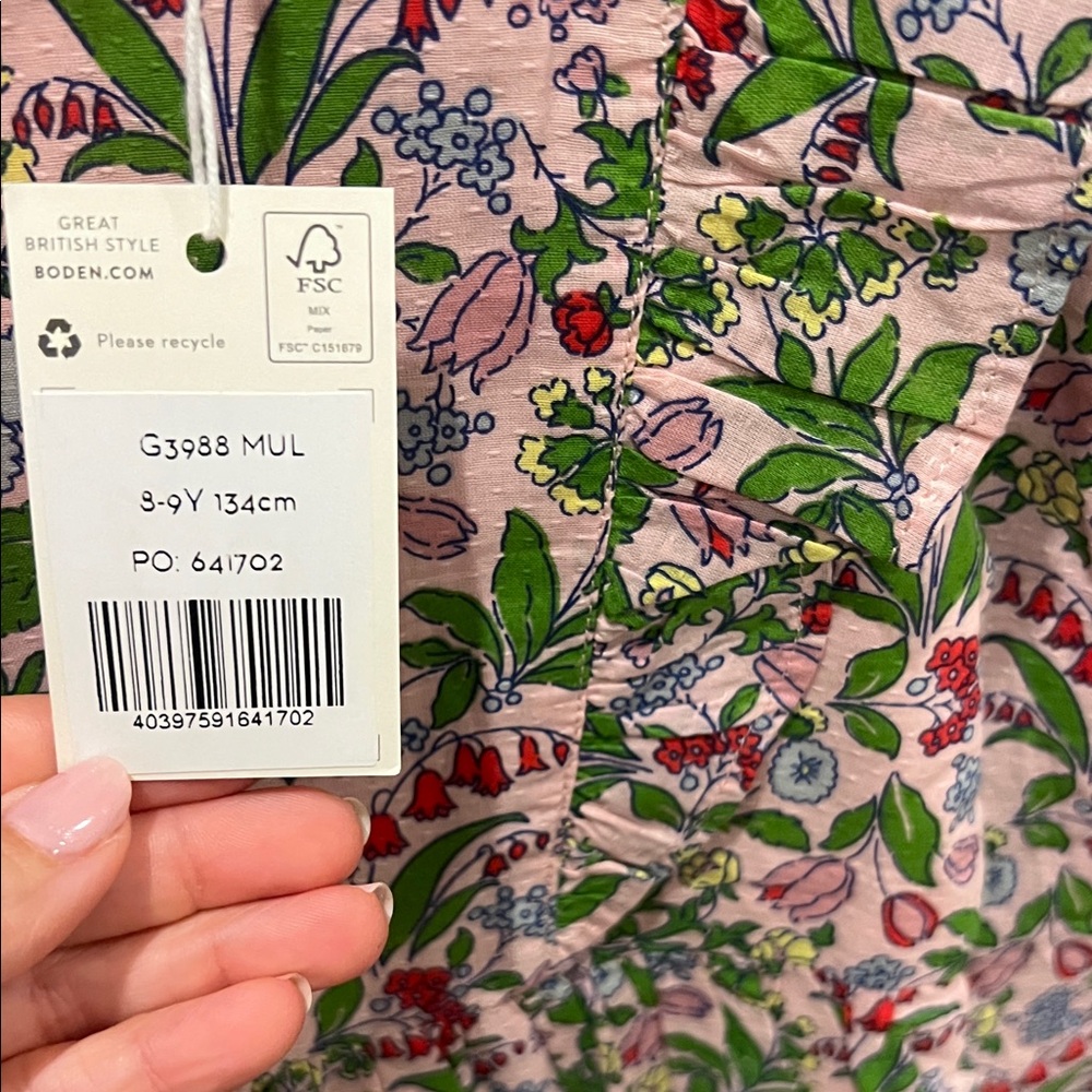 Mini Boden Multicolor Floral Kids Dress - Picture 6 of 6